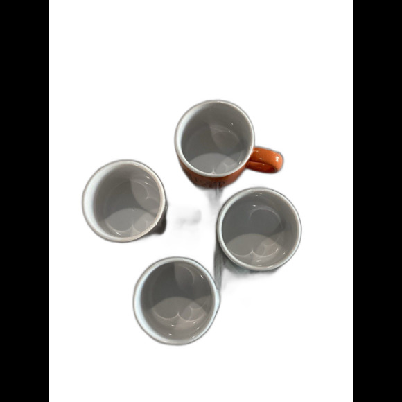 Home Essentials Set of 4 Ceramic Multicolored Espresso Cups with Metal Holder. - Picture 3 of 5